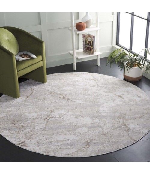 Safavieh Hanna Beige / Ivory Grey HAN112 6 ft. 7 in. X 6 ft. 7 in. Round Rug
