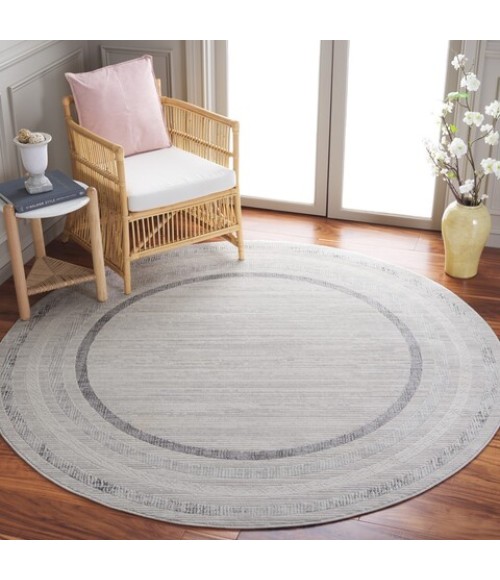 Safavieh Hanna Ivory / Grey HAN113 6 ft. 7 in. X 6 ft. 7 in. Round Rug