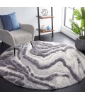 Safavieh Hi-Lo Shag Grey / Light Grey HLS208 6 ft. 7 in. X 6 ft. 7 in. Round Rug