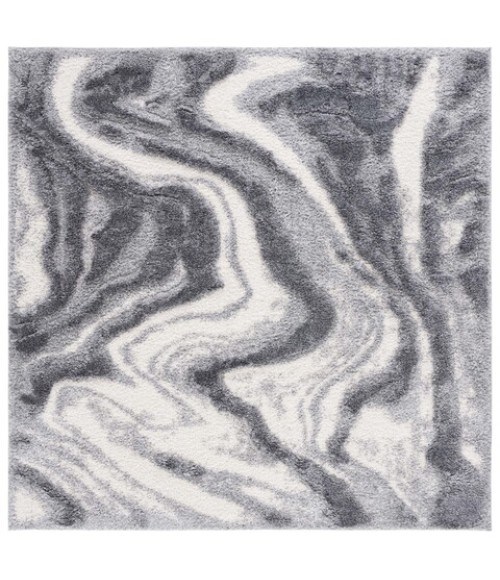 Safavieh Hi-Lo Shag Grey / Light Grey HLS208 6 ft. 7 in. X 6 ft. 7 in. Square Rug