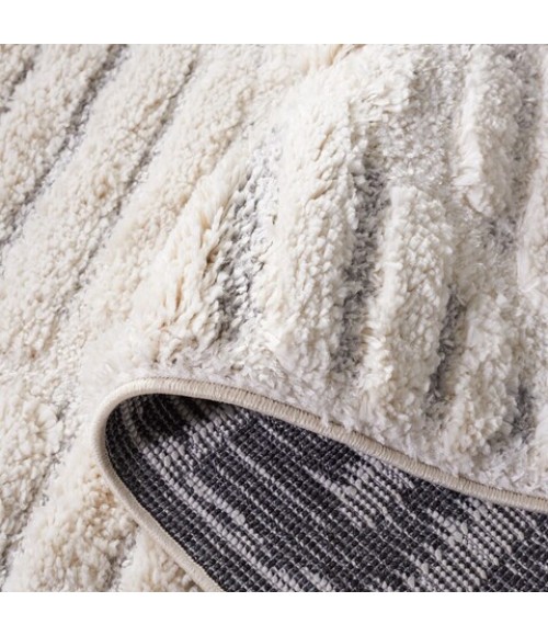 Safavieh Hi-Lo Shag Beige / Grey HLS212 6 ft. 7 in. X 6 ft. 7 in. Square Rug