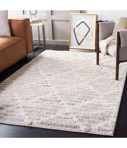 Safavieh Hi-Lo Shag Beige / Grey HLS212 5 ft. 3 in. X 7 ft. 6 in. Rectangle Rug