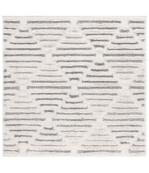 Safavieh Hi-Lo Shag Beige / Grey HLS212 6 ft. 7 in. X 6 ft. 7 in. Square Rug