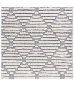 Safavieh Hi-Lo Shag Grey / Beige HLS212 6 ft. 7 in. X 6 ft. 7 in. Square Rug
