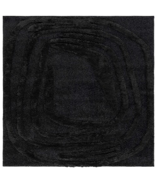 Safavieh Hi-Lo Shag Black Rug HLS214 5 ft. 3 in. X 5 ft. 3 in. Square - Rugs Town Safavieh Hi-Lo Shag Black HLS214 5 ft. 3 in. X 5 ft. 3 in. Square Rug