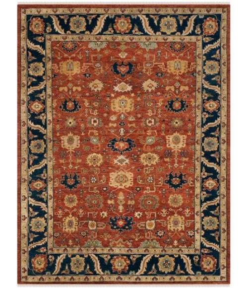 Safavieh Heriz Rust / Navy Rug HRZ277 9 ft. X 12 ft. Rectangle - Rugs Town Safavieh Heriz Rust / Navy HRZ277 9 ft. X 12 ft. Rectangle Rug
