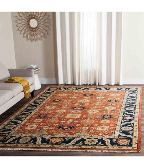 Safavieh Heriz Rust / Navy Rug HRZ277 9 ft. X 12 ft. Rectangle - Rugs Town Safavieh Heriz Rust / Navy HRZ277 9 ft. X 12 ft. Rectangle Rug