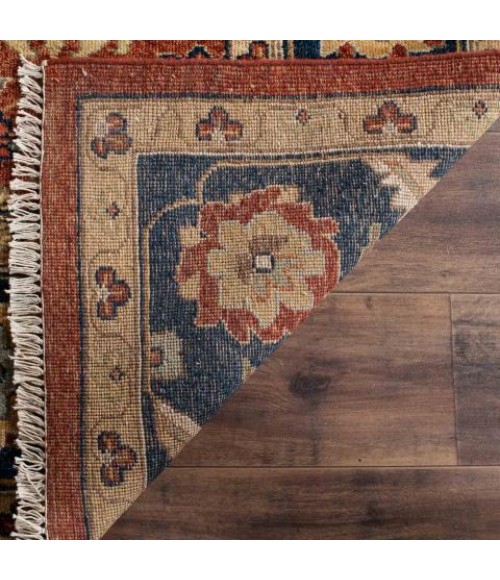 Safavieh Heriz Rust / Navy Rug HRZ277 9 ft. X 12 ft. Rectangle - Rugs Town Safavieh Heriz Rust / Navy HRZ277 9 ft. X 12 ft. Rectangle Rug