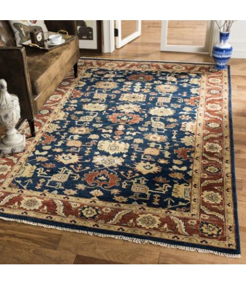 Safavieh Heriz Navy / Rust Rug HRZ277 9 ft. X 12 ft. Rectangle - Rugs Town Safavieh Heriz Navy / Rust HRZ277 9 ft. X 12 ft. Rectangle Rug