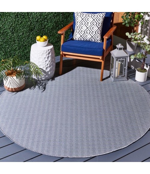 Safavieh Hampton Grey / Blue HTN230 6 ft. 5 in. X 6 ft. 5 in. Round Rug
