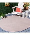Safavieh Hampton Light Pink / Multi HTN230 6 ft. 5 in. X 6 ft. 5 in. Round Rug