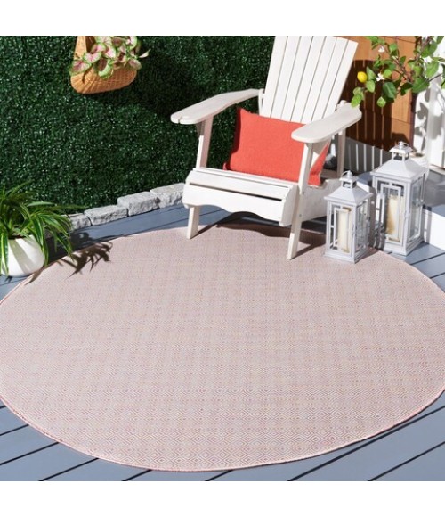 Safavieh Hampton Light Pink / Multi HTN230 6 ft. 5 in. X 6 ft. 5 in. Round Rug