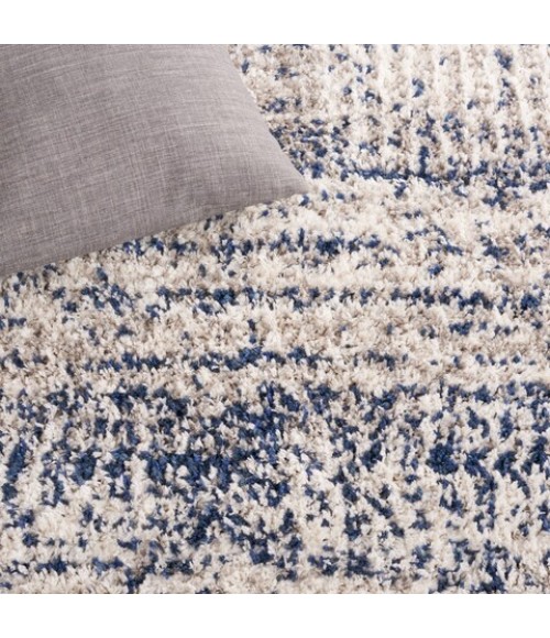 Safavieh Jericho Shag Navy / Ivory Rug JER100 3 ft. X 3 ft. Round - Rugs Town Safavieh Jericho Shag Navy / Ivory JER100 3 ft. X 3 ft. Round Rug