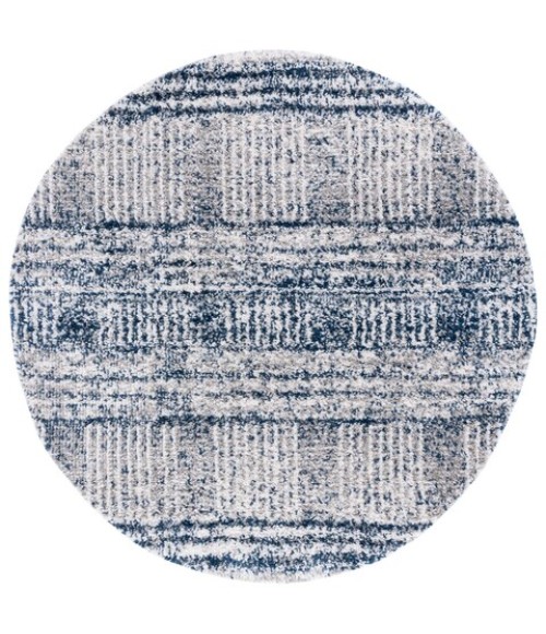 Safavieh Jericho Shag Navy / Ivory Rug JER100 3 ft. X 3 ft. Round - Rugs Town Safavieh Jericho Shag Navy / Ivory JER100 3 ft. X 3 ft. Round Rug