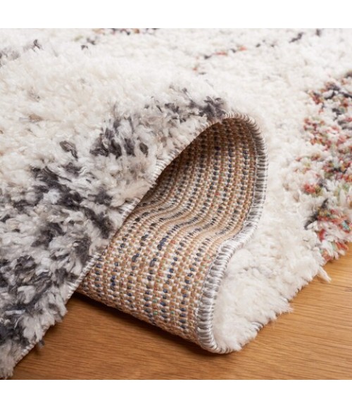 Safavieh Jericho Shag Ivory / Black Rug JER102 8 ft. X 10 ft. Rectangle - Rugs Town Safavieh Jericho Shag Ivory / Black JER102 8 ft. X 10 ft. Rectangle Rug