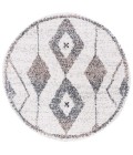 Safavieh Jericho Shag Ivory / Black JER102 6 ft. 7 in. X 6 ft. 7 in. Round Rug