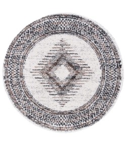 Safavieh Jericho Shag Black / Rust JER110 3 ft. X 3 ft. Round Rug