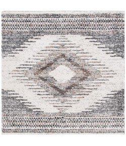 Safavieh Jericho Shag Black / Rust JER110 5 ft. 3 in. X 5 ft. 3 in. Square Rug