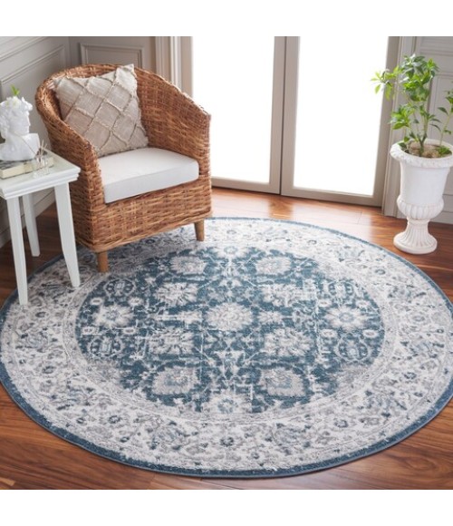 Safavieh Layla Blue / Ivory Grey LAY101 6 ft. 7 in. X 6 ft. 7 in. Round Rug