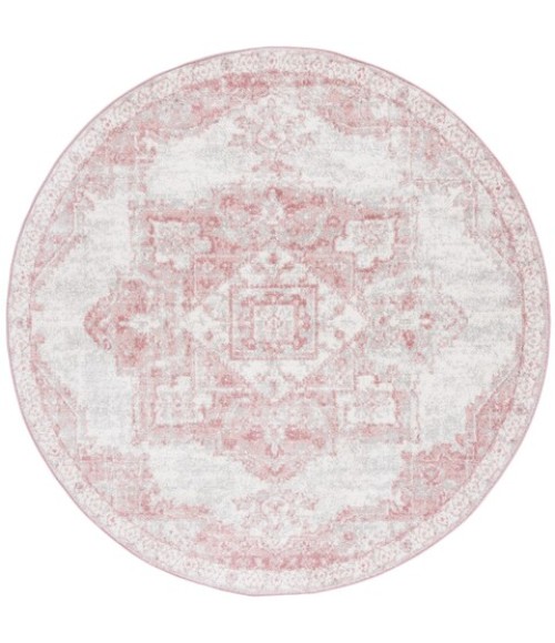 Safavieh Layla Ivory Grey / Pink LAY104 6 ft. 7 in. X 6 ft. 7 in. Round Rug