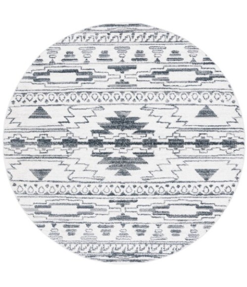 Safavieh Layla Ivory / Grey Rug LAY105 6 ft. 7 in. X 6 ft. 7 in. Round - Rugs Town Safavieh Layla Ivory / Grey LAY105 6 ft. 7 in. X 6 ft. 7 in. Round Rug