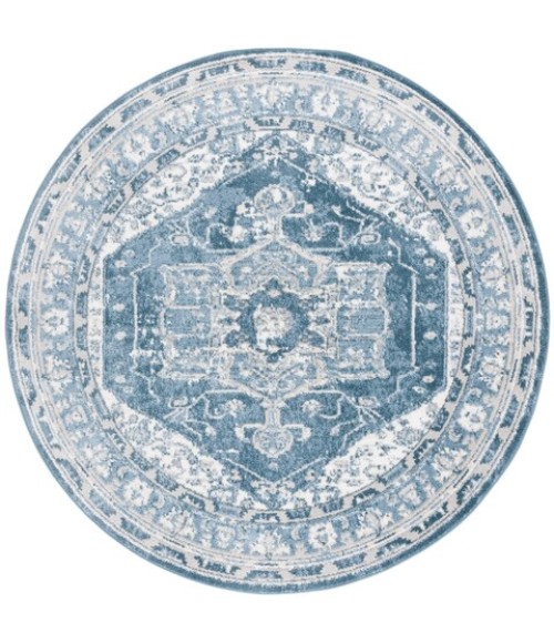 Safavieh Layla Ivory Grey / Blue LAY108 6 ft. 7 in. X 6 ft. 7 in. Round Rug