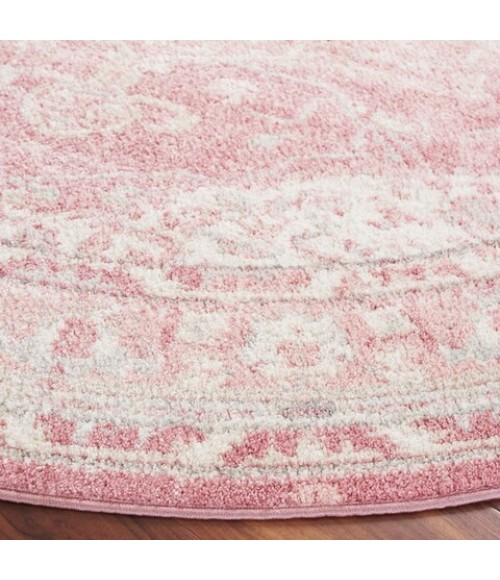 Safavieh Layla Ivory Grey / Pink LAY108 6 ft. 7 in. X 6 ft. 7 in. Round Rug