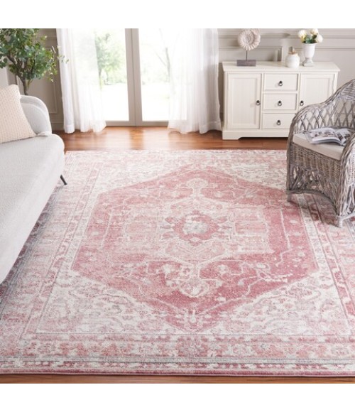 Safavieh Layla Ivory Grey / Pink LAY108 6 ft. 7 in. X 6 ft. 7 in. Square Rug