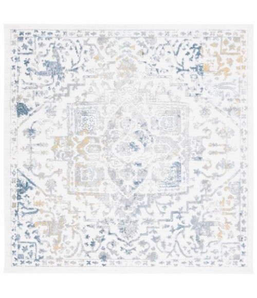 Safavieh Layla Ivory Grey / Blue LAY112 6 ft. 7 in. X 6 ft. 7 in. Square Rug