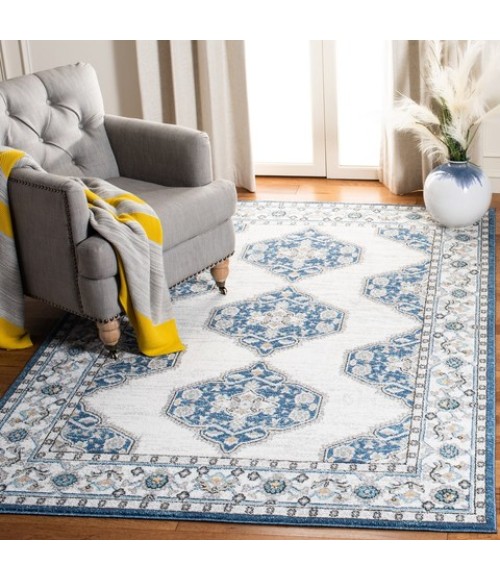Safavieh Liberty Dark Blue / Ivory Rug LIB753 6 ft. 7 in. X 6 ft. 7 in. Square - Rugs Town Safavieh Liberty Dark Blue / Ivory LIB753 6 ft. 7 in. X 6 ft. 7 in. Square Rug