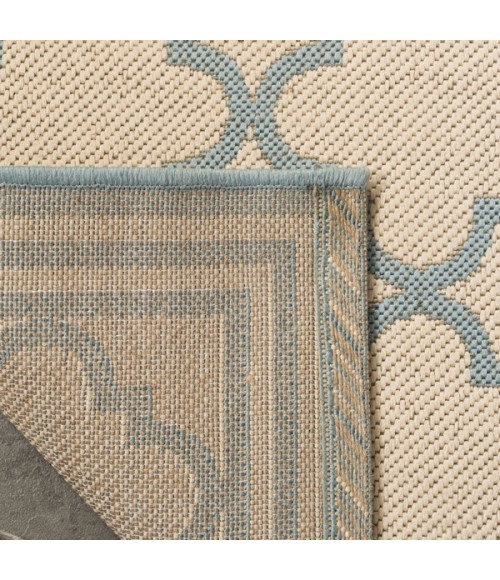 Safavieh Linden  Cream / Aqua LND121 4 ft. X 6 ft. Rectangle Rug