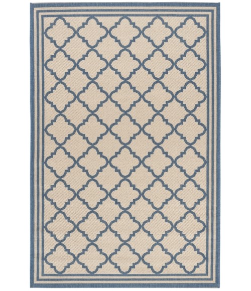 Safavieh Linden  Cream / Blue LND121 4 ft. X 6 ft. Rectangle Rug