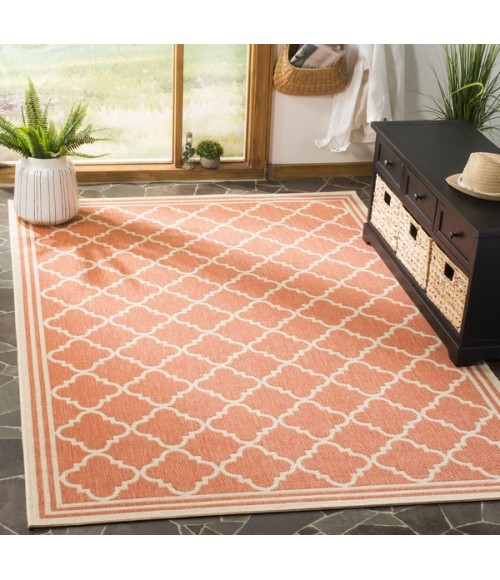 Safavieh Linden  Rust / Creme LND121 4 ft. X 6 ft. Rectangle Rug