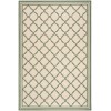 Safavieh Linden  Cream / Green LND121 4 ft. X 6 ft. Rectangle Rug