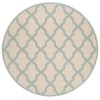 Safavieh Linden  Cream / Aqua LND122 6 ft. 7 in. X 6 ft. 7 in. Round Rug
