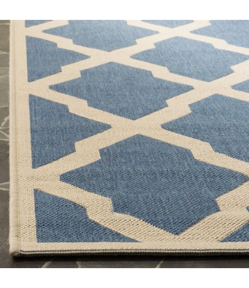Safavieh Linden  Blue / Creme LND122 6 ft. 7 in. X 6 ft. 7 in. Round Rug