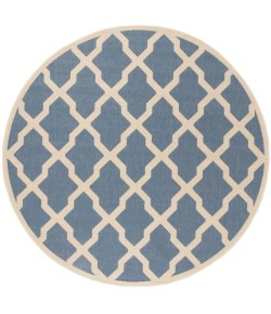 Safavieh Linden  Blue / Creme LND122 6 ft. 7 in. X 6 ft. 7 in. Round Rug