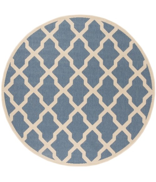Safavieh Linden  Blue / Creme LND122 6 ft. 7 in. X 6 ft. 7 in. Round Rug
