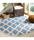 Safavieh Linden  Blue / Creme LND122 6 ft. 7 in. X 6 ft. 7 in. Round Rug