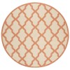 Safavieh Linden  Cream / Rust LND122 6 ft. 7 in. X 6 ft. 7 in. Round Rug