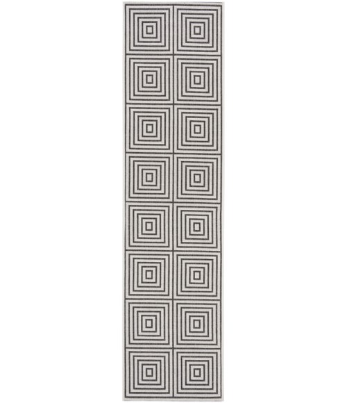Safavieh Linden  Light Grey / Charcoal LND123 2 ft. 2 in. X 8 ft. Runner Rug