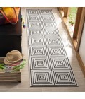Safavieh Linden  Light Grey / Charcoal LND123 2 ft. 2 in. X 8 ft. Runner Rug