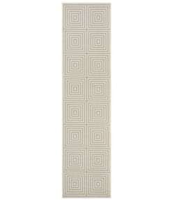 Safavieh Linden  Cream / Aqua LND123 2 ft. 2 in. X 8 ft. Runner Rug