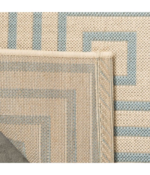 Safavieh Linden  Cream / Aqua LND123 2 ft. 2 in. X 8 ft. Runner Rug