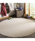 Safavieh Linden  Cream / Aqua LND123 6 ft. 7 in. X 6 ft. 7 in. Round Rug