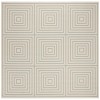 Safavieh Linden  Cream / Aqua LND123 6 ft. 7 in. X 6 ft. 7 in. Square Rug