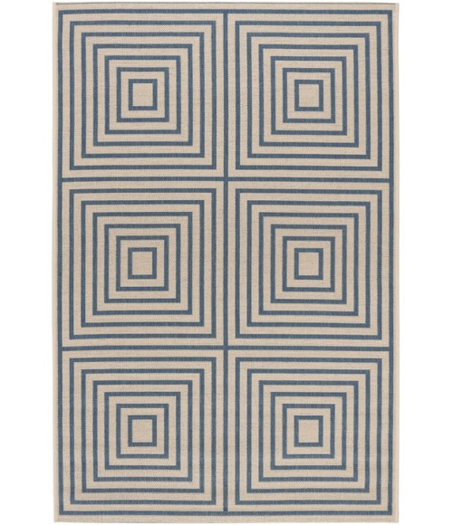 Safavieh Linden  Cream / Blue LND123 5 ft. 3 in. X 7 ft. 6 in. Rectangle Rug