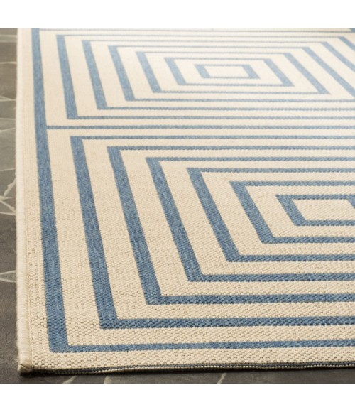 Safavieh Linden  Cream / Blue LND123 2 ft. 2 in. X 8 ft. Runner Rug