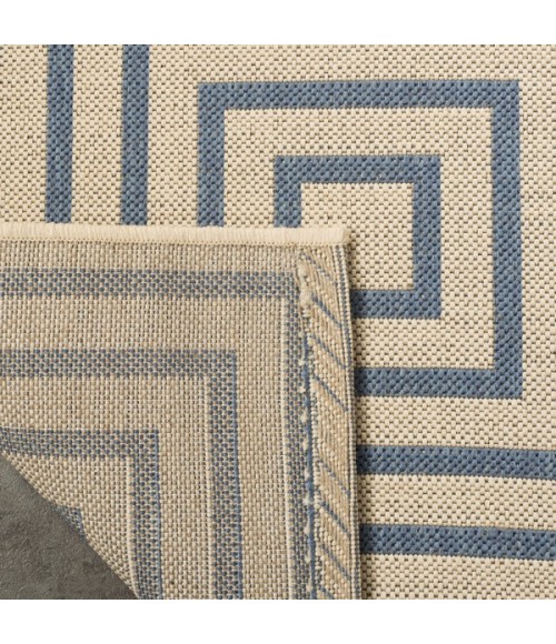 Safavieh Linden  Cream / Blue LND123 2 ft. 2 in. X 8 ft. Runner Rug