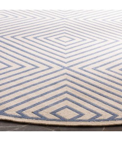 Safavieh Linden  Cream / Blue LND123 6 ft. 7 in. X 6 ft. 7 in. Round Rug